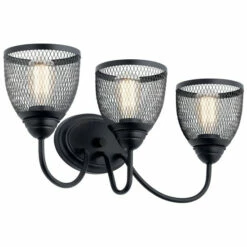 Outlet 𧨠Kichler Lighting Voclain 3-Light Vanity Light Black βοΈ