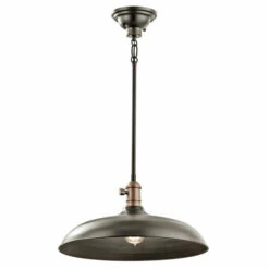 Best Pirce 🌟 Kichler Lighting Cobson Collection 1-light Olde Bronze Pendant/Semi Flush Mount 🧨