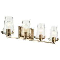 Promo π Kichler Lighting Alton 33.75 In. 4-Light Champagne Bronze Vanity Light With Clear Seeded Glass π€©