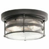 Flash Sale 😍 Kichler Lighting Mill Lane Collection 2-light Anvil Iron Outdoor Flush Mount 😉 -Kichler Lighting Shop unnamed file 4602