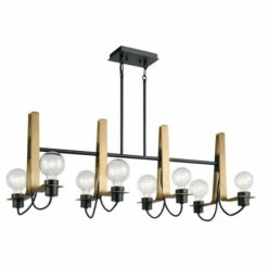 Buy 😍 Kichler Lighting Arvela Collection 8-light Black Linear Chandelier 🎁