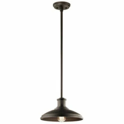 Hot Sale ✔️ Kichler Lighting Allenbury 1-Light Outdoor Pendant/Semi Flush Bronze 😍