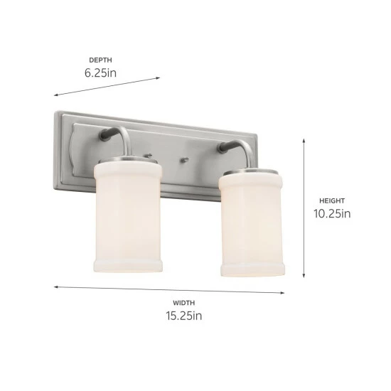 Promo π€© Kichler Lighting Vetivene 15 Inch 2-Light Vanity Light Classic Pewter With Opal Glass π₯ 7 Promo π€© Kichler Lighting Vetivene 15 Inch 2-Light Vanity Light Classic Pewter With Opal Glass π₯ - Image 5