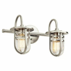 Hot Sale ⭐ Kichler Lighting Caparros Collection 2-light Brushed Nickel Bath/Vanity Light 🌟