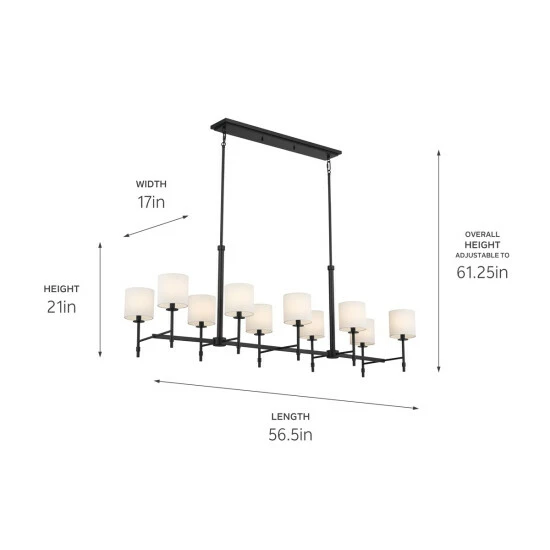 Top 10 π Kichler Lighting Ali 10-Light Black Linear Chandelier - 56.5 π 7 Top 10 π Kichler Lighting Ali 10-Light Black Linear Chandelier - 56.5 π - Image 5