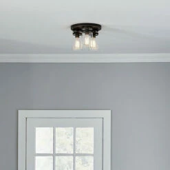 Discount 🔥 Kichler Lighting Kichler Brinley 3-light Olde Bronze Flush Mount 🎁 -Kichler Lighting Shop unnamed file 4947