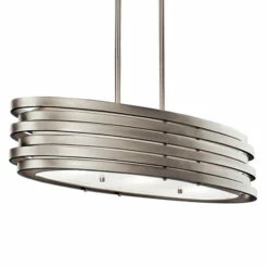 Best deal 🔔 Kichler Lighting Roswell Collection 3-light Brushed Nickel Oval Chandelier/Pendant 🔔 -Kichler Lighting Shop unnamed file 4957