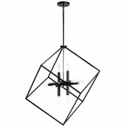 Wholesale 🥰 Kichler Lighting Cartone 8-Light Chandelier Black ❤️