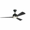 New ❤️ Kichler Lighting Incus 56-inch LED Ceiling Fan (3-finish Options) Satin Black ⌛