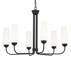 Budget 👏 Kichler Lighting Truby 6-Light Black Chandelier With Satin Etched Cased Opal Glass 🎁 -Kichler Lighting Shop unnamed file 5020