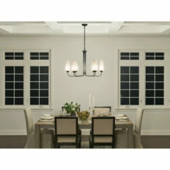 Budget 👏 Kichler Lighting Truby 6-Light Black Chandelier With Satin Etched Cased Opal Glass 🎁 -Kichler Lighting Shop unnamed file 5024