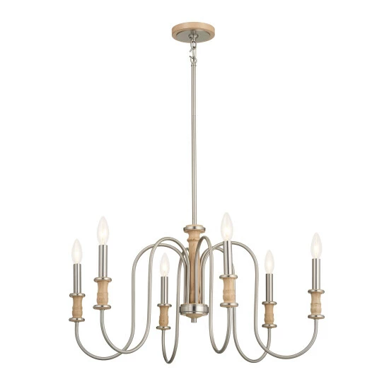 Best Sale π Kichler Lighting Karthe 28 Inch 6-Light Chandelier Beech And Brushed Nickel π 3 Best Sale π Kichler Lighting Karthe 28 Inch 6-Light Chandelier Beech And Brushed Nickel π
