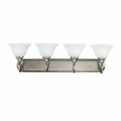 Hot Sale 🤩 Kichler Lighting Stafford Collection 4-light Antique Pewter Bath/Vanity Light 🎉