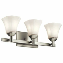 Discount 🥰 Kichler Lighting Serina Collection 3-light Brushed Nickel Bath/Vanity Light 🔥