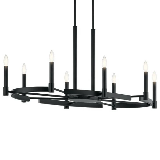 Outlet π Kichler Lighting Kichler Tolani 8 Light Oval Chandelier In Black π 4 Outlet π Kichler Lighting Kichler Tolani 8 Light Oval Chandelier In Black π - Image 2