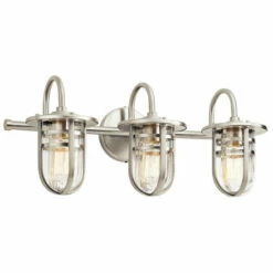 Coupon 🛒 Kichler Lighting Caparros Collection 3-light Brushed Nickel Bath/Vanity Light ✨