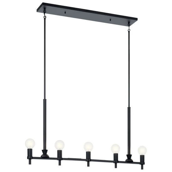 Best Sale π Kichler Lighting Torvee 41 In. 5-Light Black Linear Chandelier π 3 Best Sale π Kichler Lighting Torvee 41 In. 5-Light Black Linear Chandelier π