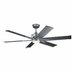 Discount π Kichler Lighting Szeplo Patio Collection 60-inch Weathered Steel Powder π§₯ Coat LED Ceiling Fan π