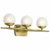 Best Pirce ⭐ Kichler Lighting Jasper Collection 3-light Natural Brass Halogen Bath/Vanity Light 🎁