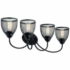 Cheapest ⌛ Kichler Lighting Voclain 4-Light Vanity Light Black 😉