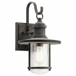 Budget 😍 Kichler Lighting Riverwood Collection 1-light Weathered Zinc Outdoor Wall Lantern ❤️
