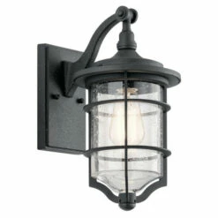 Deals 🌟 Kichler Lighting Royal Marine Collection 1-light Distressed Black Outdoor Wall Lantern 🎉