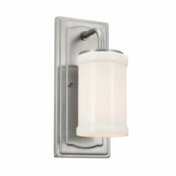 Best Sale 🧨 Kichler Lighting Vetivene 5 Inch 1-Light Wall Sconce Classic Pewter With Opal Glass ✔️