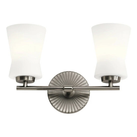 Buy 𧨠Kichler Lighting Kichler Brianne 14.5 Inch 2 Light Vanity Light With Satin Etched Cased Opal Glass In Classic Pewter π 4 Buy 𧨠Kichler Lighting Kichler Brianne 14.5 Inch 2 Light Vanity Light With Satin Etched Cased Opal Glass In Classic Pewter π - Image 2
