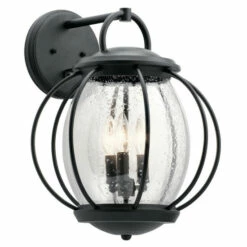 Deals ⭐ Kichler Lighting Vandalia Collection 3-light Textured Black Outdoor Wall Lantern ✔️