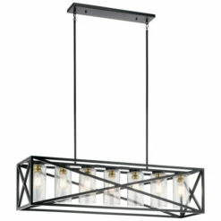Brand new 🧨 Kichler Lighting Moorgate Collection 7-light Black Linear Chandelier 👏