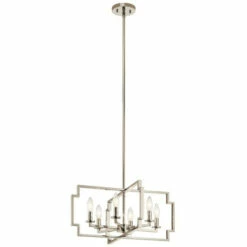 Top 10 🌟 Kichler Lighting Downtown Deco Collection 6-light Polished Nickel Chandelier/Semi-Flush Mount 👏