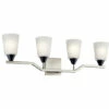 Promo ⭐ Kichler Lighting Skagos 4-Light Vanity Light Brushed Nickel 🧨