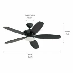 Cheapest 👏 Kichler Lighting Kichler Renew Designer 52 Inch LED Ceiling Fan Satin Black With Reversible Blades 😍 -Kichler Lighting Shop unnamed file 5590