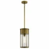 Budget ⌛ Kichler Lighting Kichler Camillo 18 Inch 1 Light Hanging Pendant With Clear Seeded Glass In Natural Brass ⭐