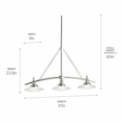 Hot Sale ⭐ Kichler Lighting Structures Collection 3-light Brushed Nickel Halogen Chandelier ❤️ -Kichler Lighting Shop unnamed file 5713