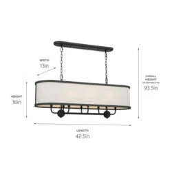 Wholesale 😉 Kichler Lighting Heddle 42 Inch 8-Light Linear Chandelier Textured Black 👏 -Kichler Lighting Shop unnamed file 574