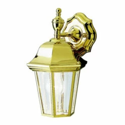 Wholesale 💯 Kichler Lighting Grove Mill Collection 1-light Polished Brass Outdoor Wall Lantern 🛒