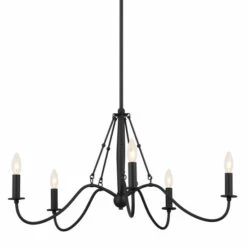 Best Pirce 😉 Kichler Lighting Freesia 31 Inch 5-Light Chandelier Textured Black 🎁 -Kichler Lighting Shop unnamed file 5851