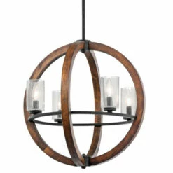 Outlet 👍 Kichler Lighting Grand Bank Collection 4-light Auburn Stain Chandelier 🔔 -Kichler Lighting Shop unnamed file 5870