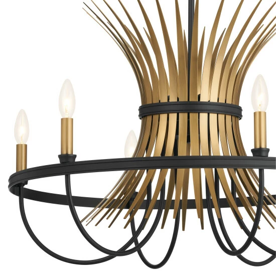 Discount π₯ Kichler Lighting Baile 29 Inch 6-Light Chandelier Natural Brass And Black β€οΈ 5 Discount π₯ Kichler Lighting Baile 29 Inch 6-Light Chandelier Natural Brass And Black β€οΈ - Image 3