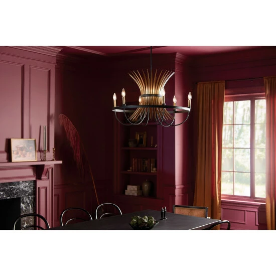 Discount π₯ Kichler Lighting Baile 29 Inch 6-Light Chandelier Natural Brass And Black β€οΈ 7 Discount π₯ Kichler Lighting Baile 29 Inch 6-Light Chandelier Natural Brass And Black β€οΈ - Image 5