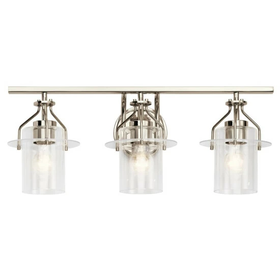 Cheapest π― Kichler Lighting Kichler Everett 34 Inch 3 Light Vanity Light With Clear Glass In Polished Nickel π 5 Cheapest π― Kichler Lighting Kichler Everett 34 Inch 3 Light Vanity Light With Clear Glass In Polished Nickel π - Image 3
