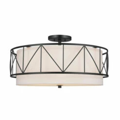 Wholesale 😍 Kichler Lighting Birkleigh 24 In. 4-Light Black Semi-Flush Mount Ceiling Light 😀