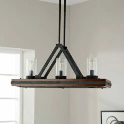 Cheap 🧨 Kichler Lighting Colerne 3-light Auburn Stain Linear Chandelier 🤩