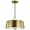 Cheap ✨ Kichler Lighting Maclain Collection 3-light Natural Brass Pendant/Semi Flush Mount 🔔