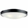 Budget ⌛ Kichler Lighting Lytham 20.5 Inch 3-Light Flush Mount Light Black 🔔