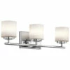 New ✔️ Kichler Lighting O'Hara Collection 3-light Chrome Halogen Bath/Vanity Light ✨