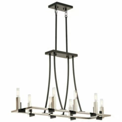Buy ❤️ Kichler Lighting Bensimone Collection 8-light Black Linear Chandelier 😀