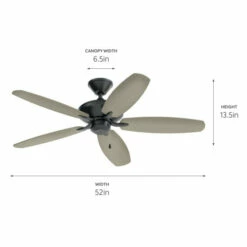 Outlet 😉 Kichler Lighting Kichler Renew 52 Inch Ceiling Fan Satin Black With Reversible Blades 🥰 -Kichler Lighting Shop unnamed file 6211