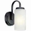 Coupon 🎁 Kichler Lighting Kennewick 1-Light Wall Sconce Black With Etched Glass 😀 -Kichler Lighting Shop unnamed file 622